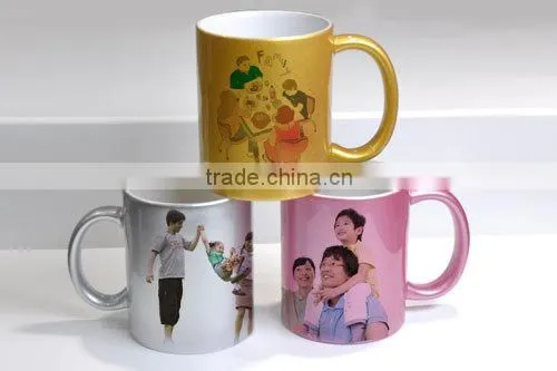 11oz Pink Mug / Outside color printing mug/ Colorful mug for promotion/ Mug for coffee/ Mug for ADs