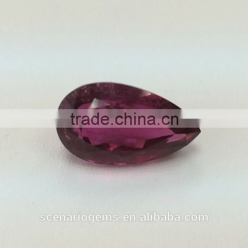 #7CEMZZ Natural Pink Tourmaline Pear Faceted Loose Gemstone Rubellite