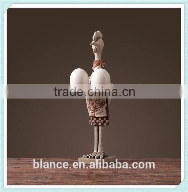 resin Chicken ornament sculpture Chicken in door decorative statue for home decoration