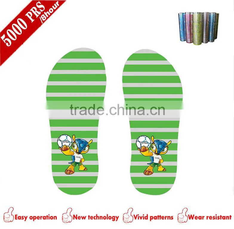 Light up Happy boy slipper sole EVA printing film