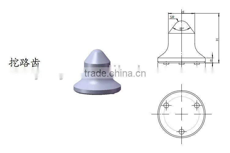 Asphalt concrete tungsten carbide road pick