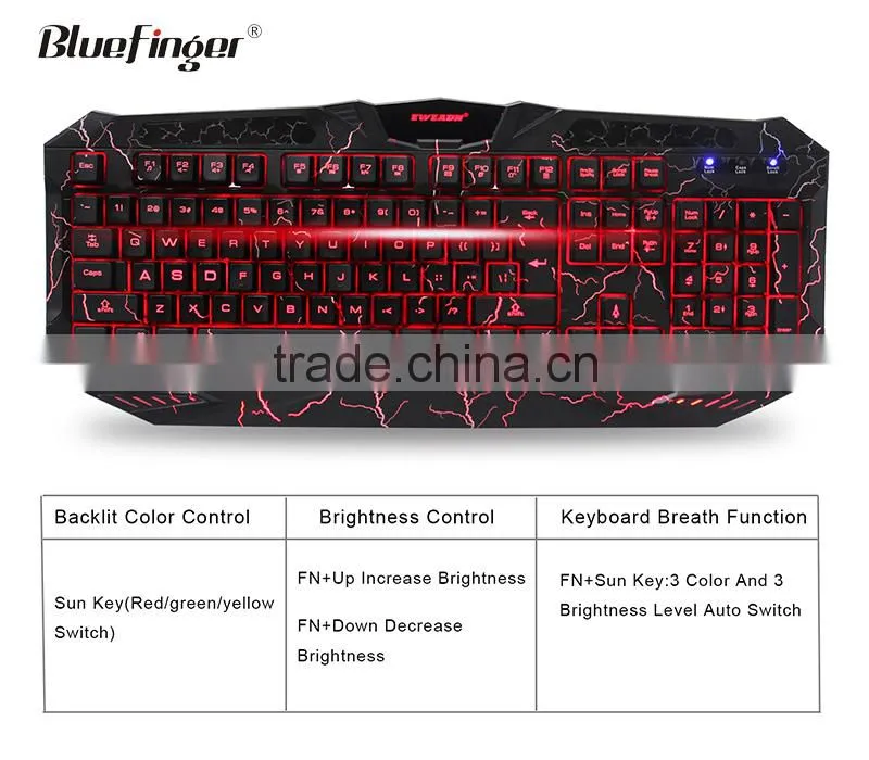 OEM USB wired split keyboard with changeable color backlit