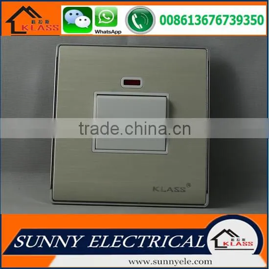 KB5 modern british standard type electric wall stainless steel switched and socket with CE certification