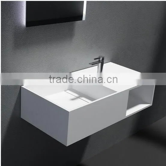 Modern Style Cabinet Wash Basins, Stone Resin bathroom Wash Basin, wall hung wash basin