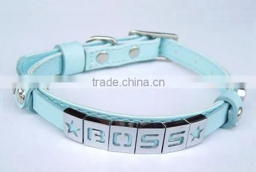 Spiked leather pet collar