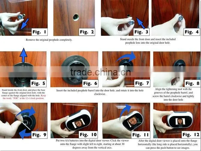 Wireless door camera with monitor / door monitor / door monitoring system