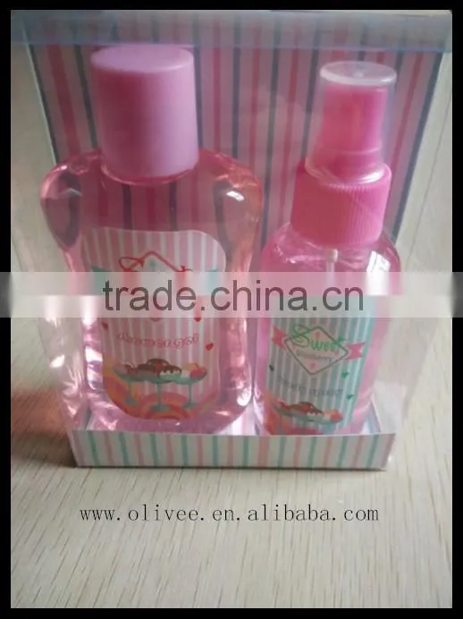 sweet strawberry 180ml shower gel, 120ml body spray Christmas bath gift set