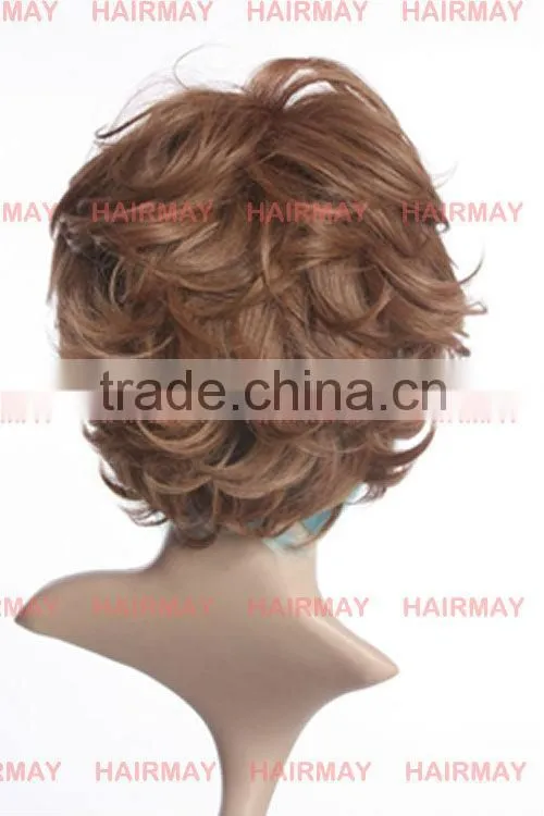 3/4 short hair wigs with brazilian hair, naturle maching to your real hair