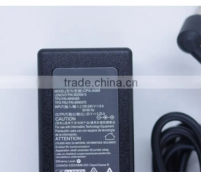 New Original Genuine OEM 65W 20V AC Adapter for Lenovo IdeaPad CPA-A065,36001943