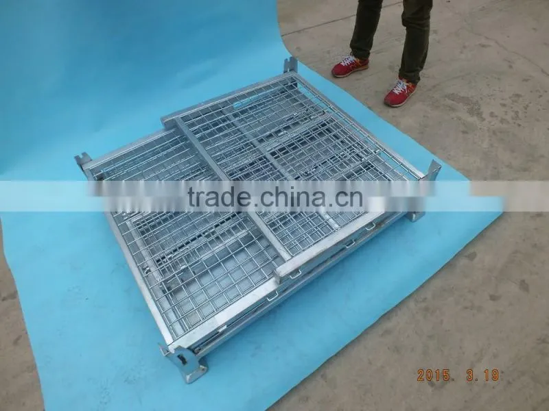 High quality rigid wire and bulk containers with durable casters easy to fold box pallet