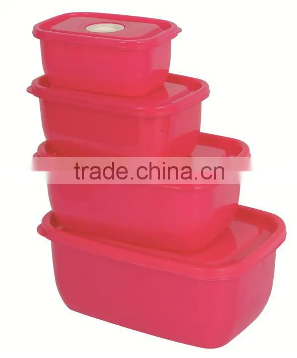 4Pcs High Quality Family Used Squareness Microwave Plastic Food Storage Container