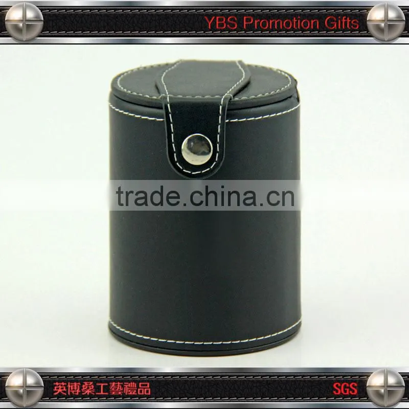 promotional customized logo leather dice cup wth lid