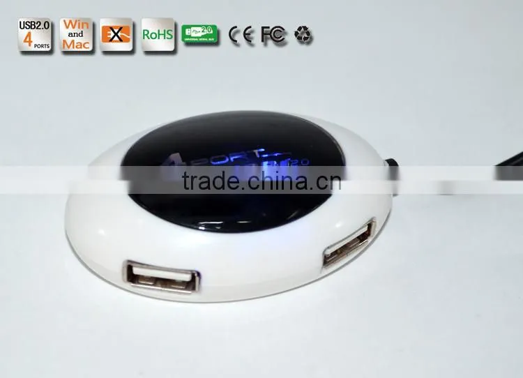 High Speed 4 Port USB HUB 2.0 USB Splitter Adapter for Notebook/Tablet Computer PC Peripherals Accessories