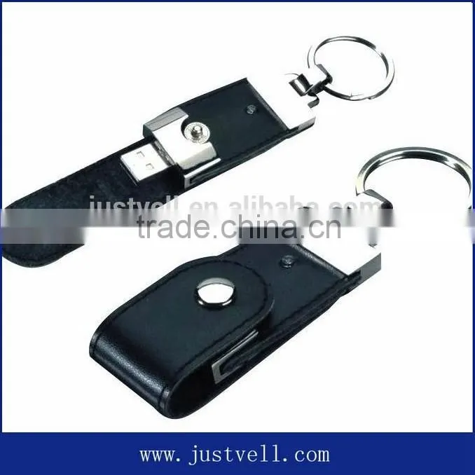 Hot sale new design luxury usb flash drive, Embossed logo leather usb 1GB to 64GB