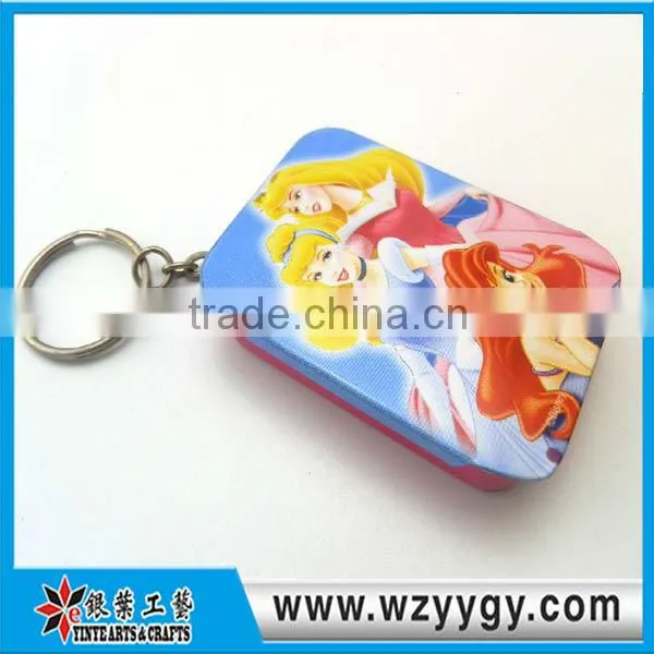 rectangle picture photo frame keychain, metal keyring