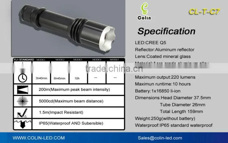 High Intensity LED Flashlight,techlite tactical led flashlight
