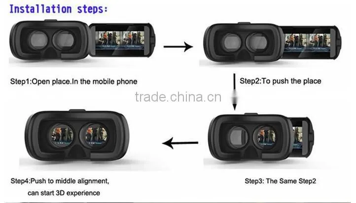 VR BOX TS-3D02 Virtual Reality 3D Glasses - WHITE