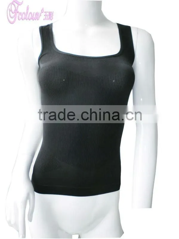 seamless tank top with spirl burr black