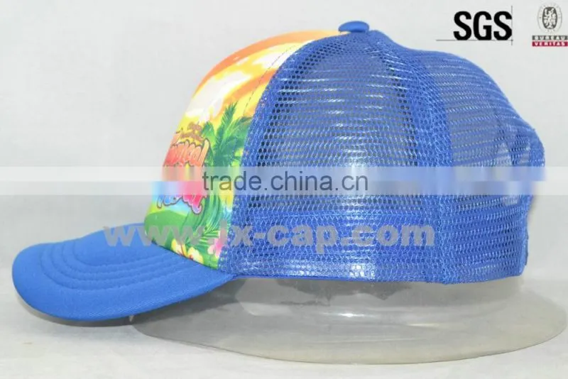 Custom design Children sublimation printing logo foam and mesh kids trucker cap