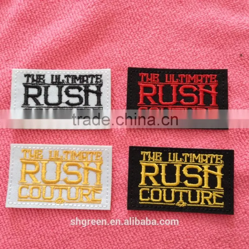 High quality full embroidery label with iron on backing