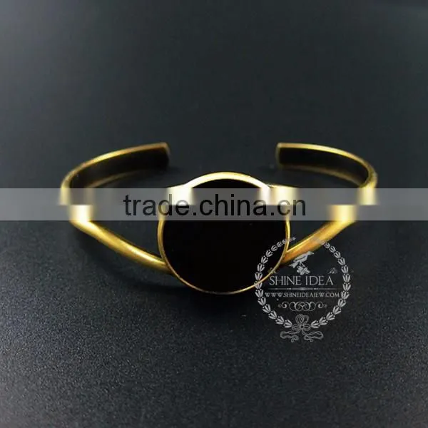 65mm diameter brass vintage style 20mm round setting bezel tray antiqued bronze DIY bracelet bangle supplies 1900112