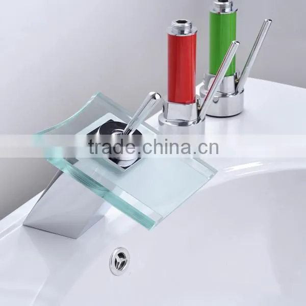luxury top hotel led taps, glass decorated led tap, CE/UPC/WATERMARK faucet mixer