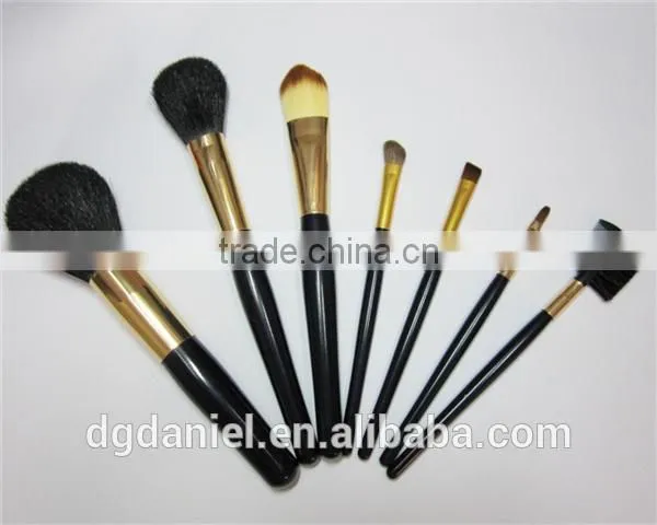 Origninal 4pcs make up brush sets Nylon hair goat hair brush black wood handle