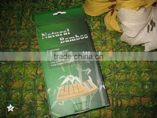Solar Charge Bamboo Calculator Wood calculator unique for christmas gift