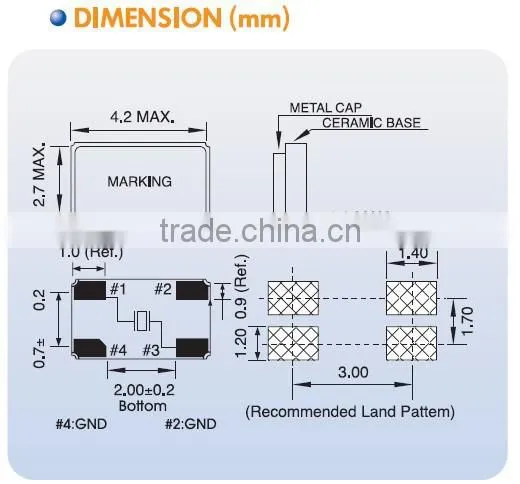 4x2.5mm SMD Quartz Crystal-Smart house