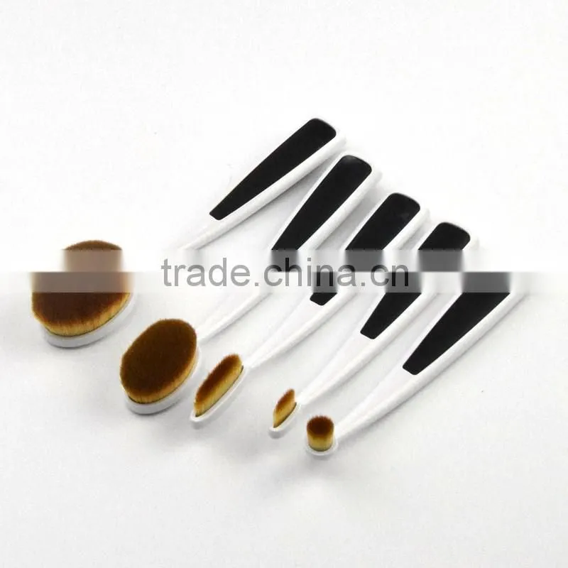 2017 HOT!!! 5pcs synthetic hair makeup brush foundation oval toothbrush makeup brush