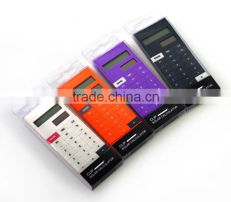 portable promotional 10 digital solar paper clip calculator