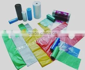 white plastic T-shirt bag on roll