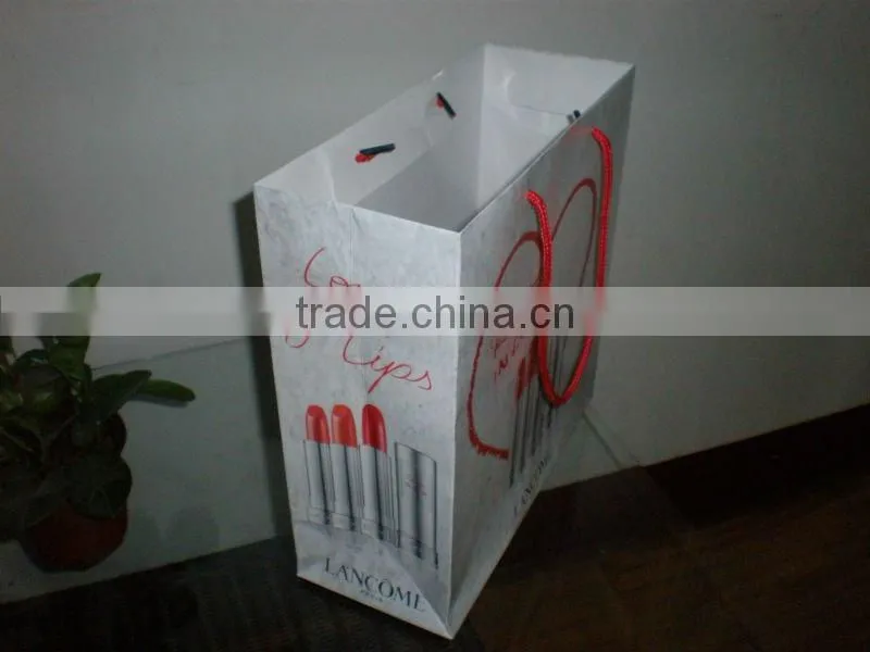 2014 newest eco-friendly coated paper shopping bag for shoes and clothes with matt lamination