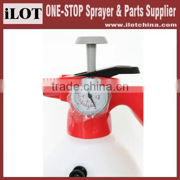 iLot 2L garden manual watering safety valve pressure sprayer with pressure gauge