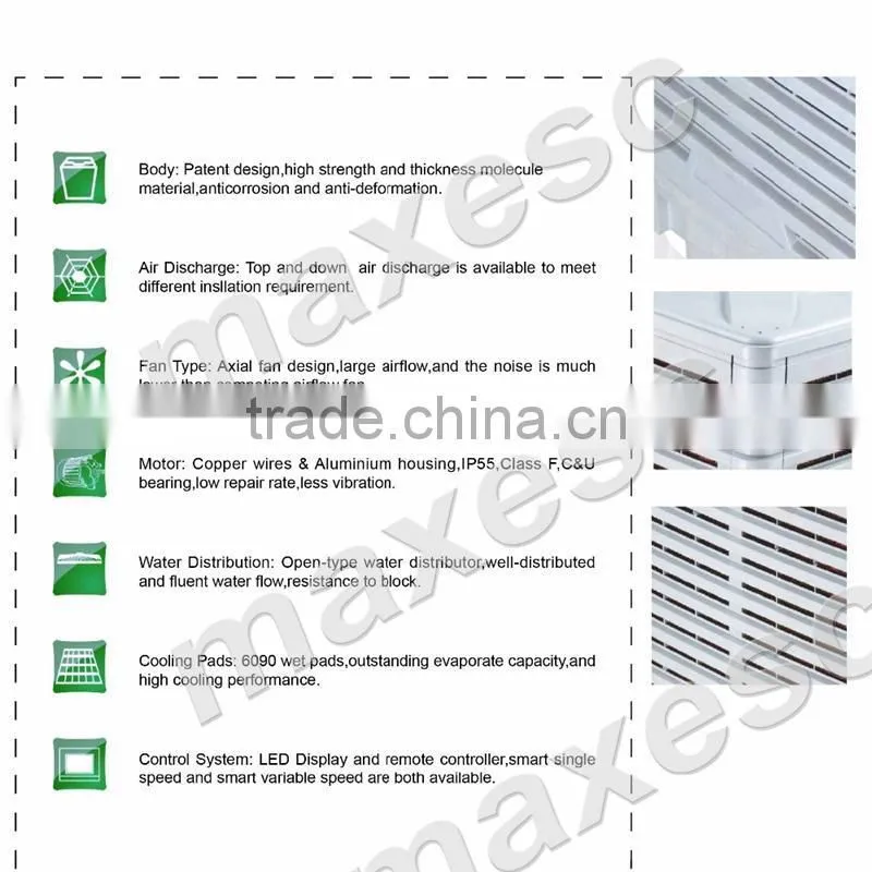 CE green aircoolers green cooler cooling ventilator