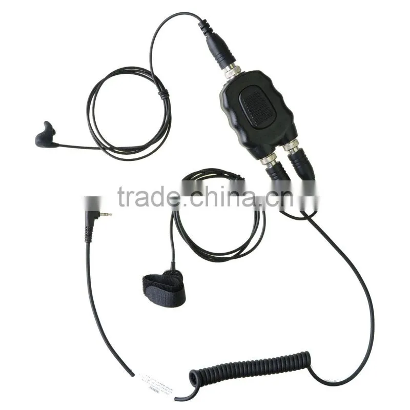 Ear Vibration Headset With Mini Din Finger Ring PTT for Kenwood Two Way Radio