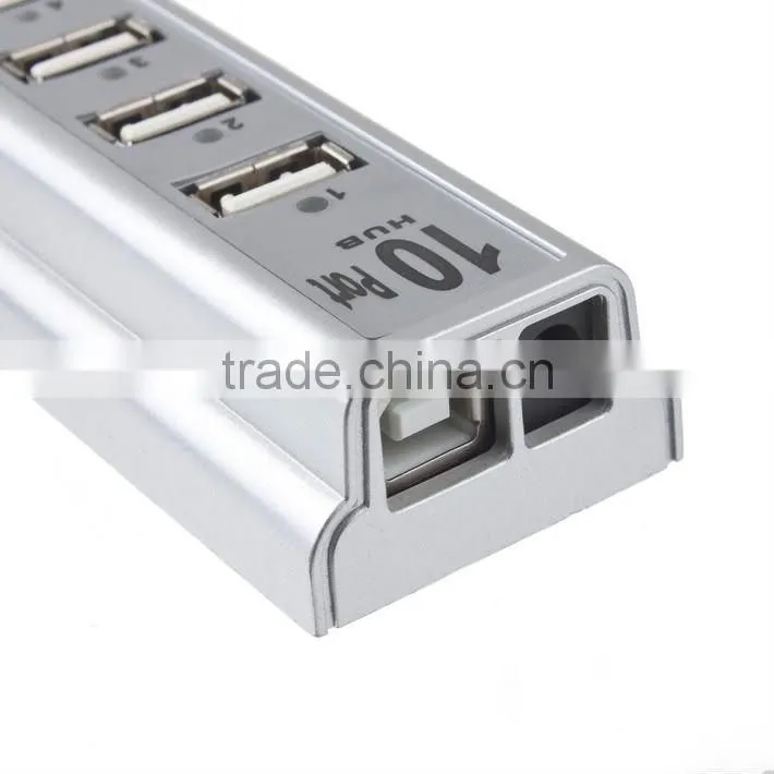 10 Ports Laptop USB HUB 2.0 480Mbps High Speed Power Adapter For Camera Printer
