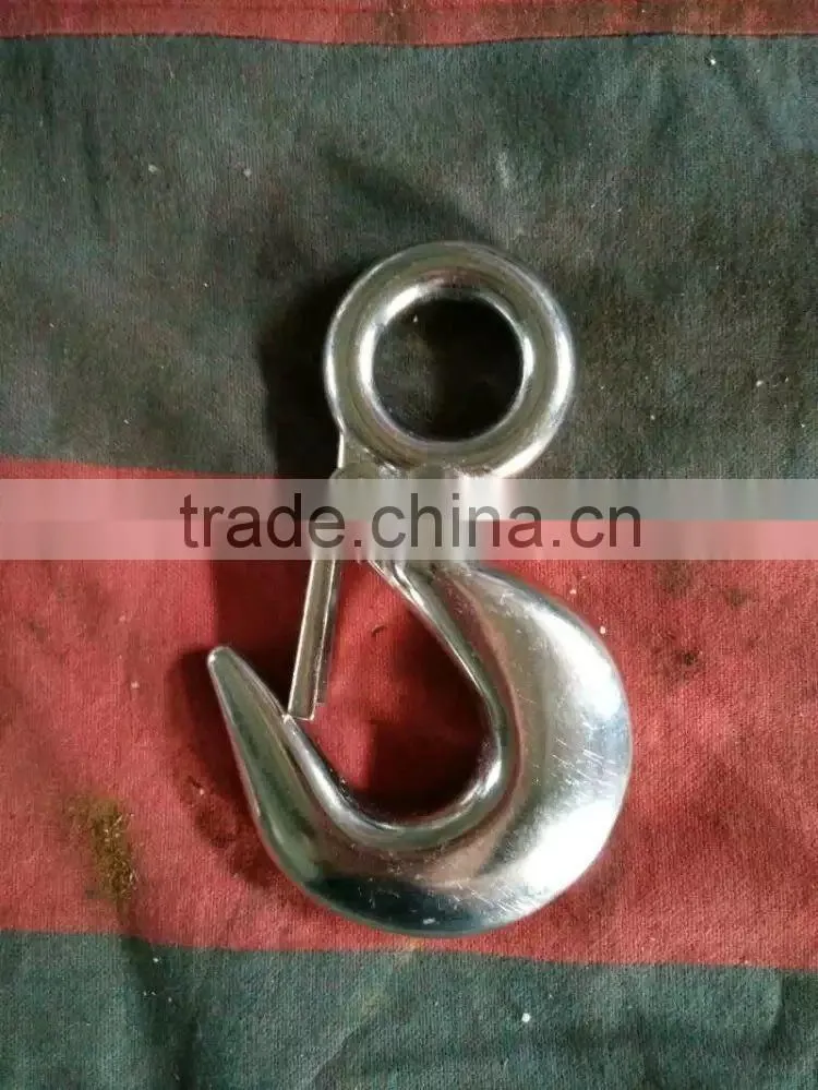 Stainless ss304 cargo lifting hanging self lock Hook sus316/304 with latch