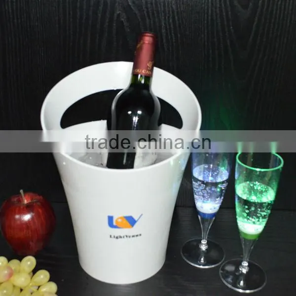Transparent with UV painting PC material unique design flash ice bucket