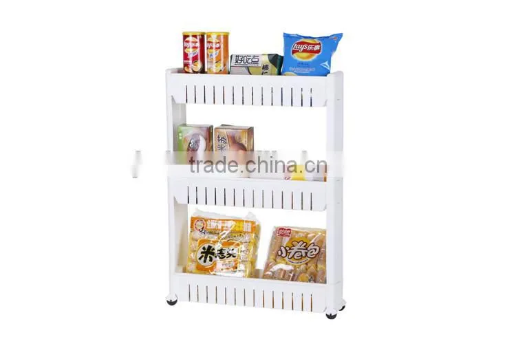 Multi-purpose Removable 3-layer Plastic Bathroom Shelf Crevice Gap Commodity Shelf