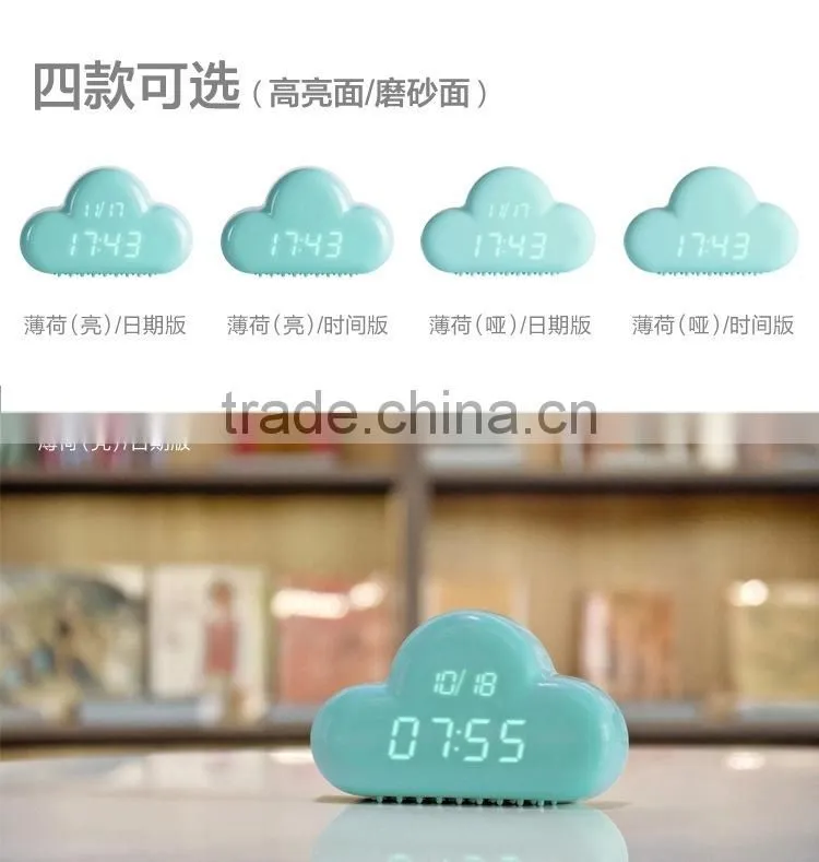 Ultra Mute voice control Snooze Bedside clock clouds shape alarm clock led digital calendar display wall clock