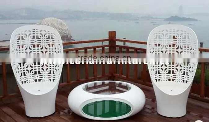 Corian &wood made round coffee table side table