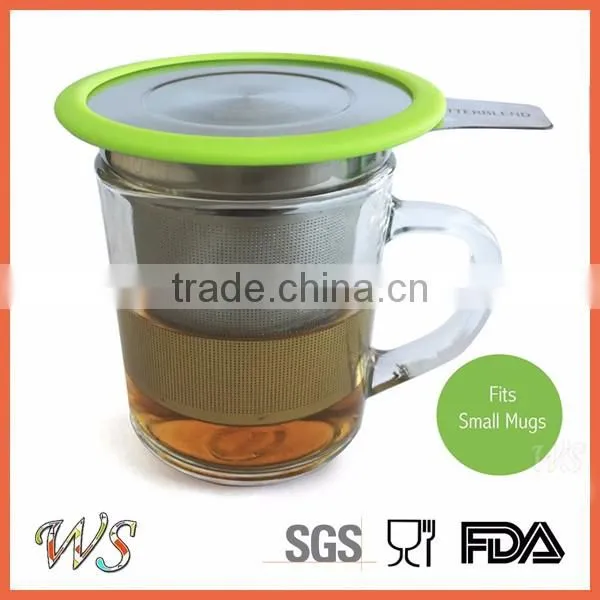 WS-TS18 Stainless Steel Mug Tea Filter Tea Infuser bottle with Silicone Rimmed Lid