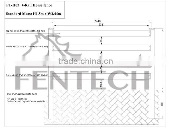 High quality durable white/beige/tan/black/horse fence factory