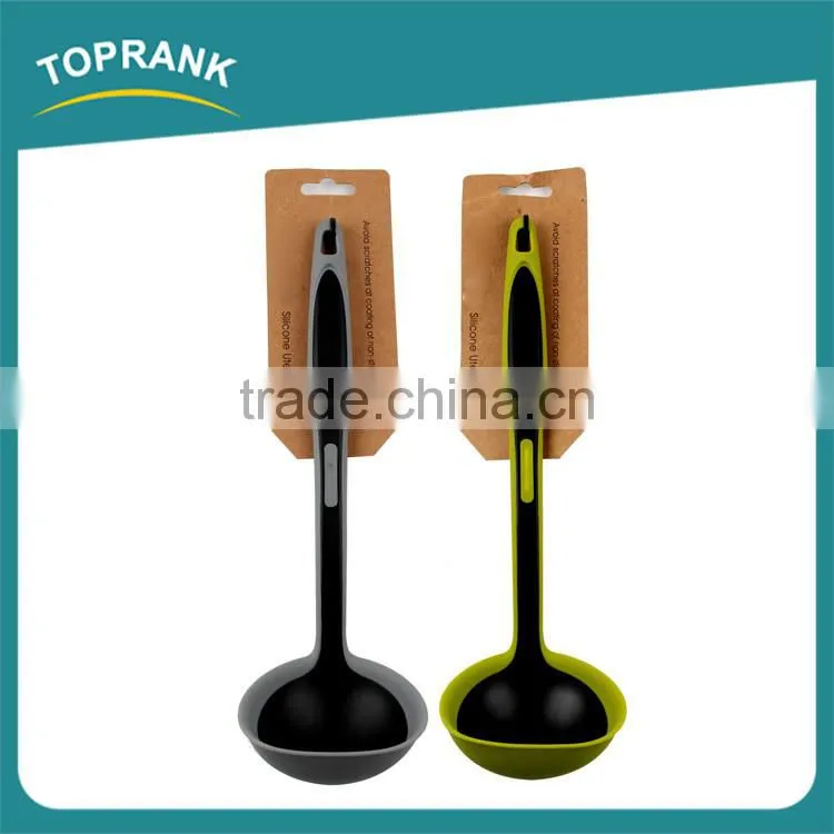 Cheap wholesale kitchen cookware ladle spoon heat resistance silicone soup ladle