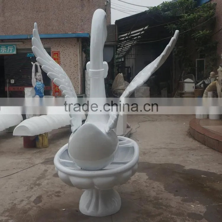 Outdoor fiberglass big swan statue