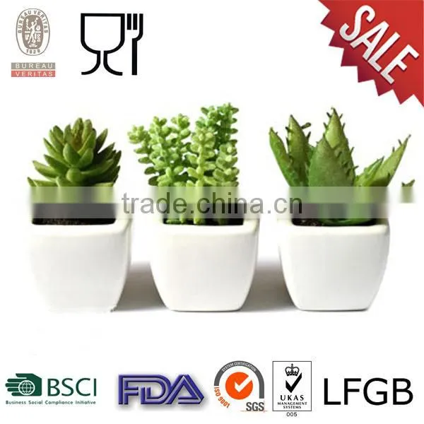 Plastic Square Flower Pot with white color