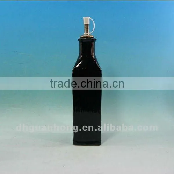 square black ceramic vinegar cruet