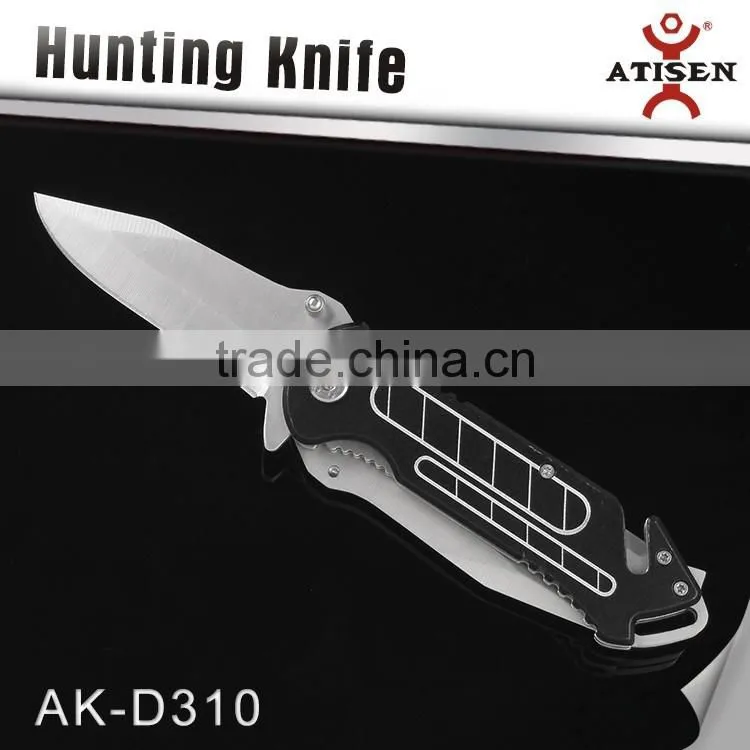 Unique Design Folding Hunting Knife 2 Blade With Aluminium Oxide Handle Outdoor EDC Tools