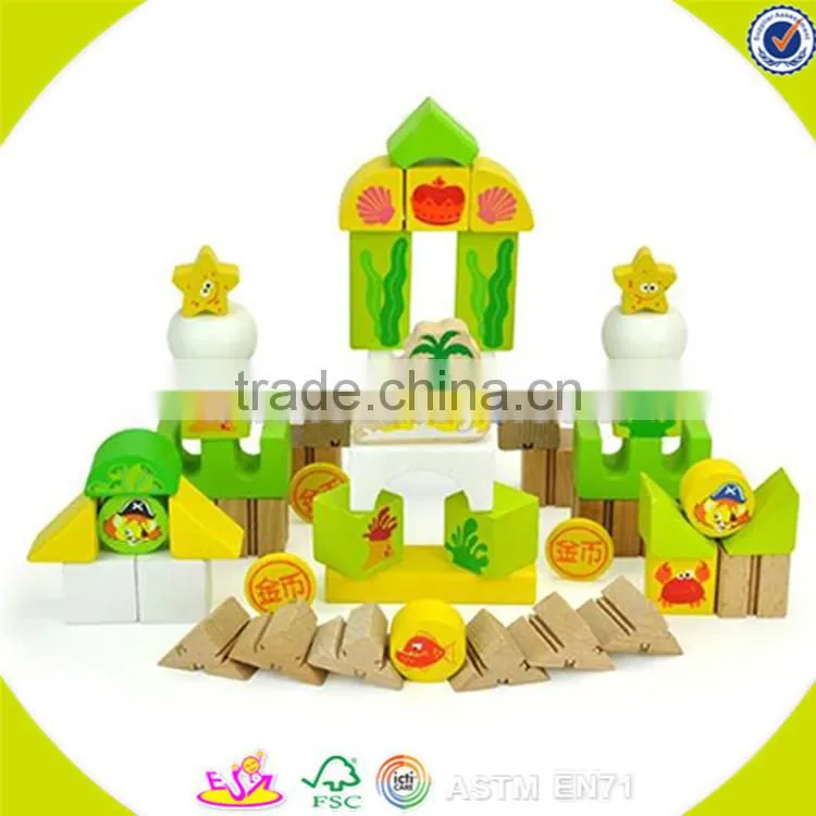 Wholesale hot wooden building blocks toy funny kids wooden building blocks toy bring fun W13A016